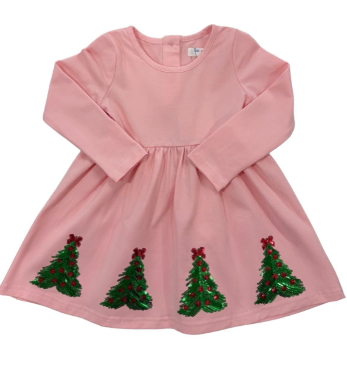 Lt Pink Christmas Tree Sequin Dress