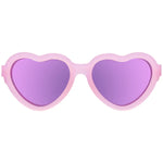 Frosted Pink Heart Sunglass w/ Purple Mirrored Lenses
