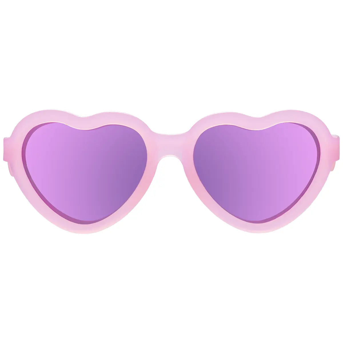 Frosted Pink Heart Sunglass w/ Purple Mirrored Lenses