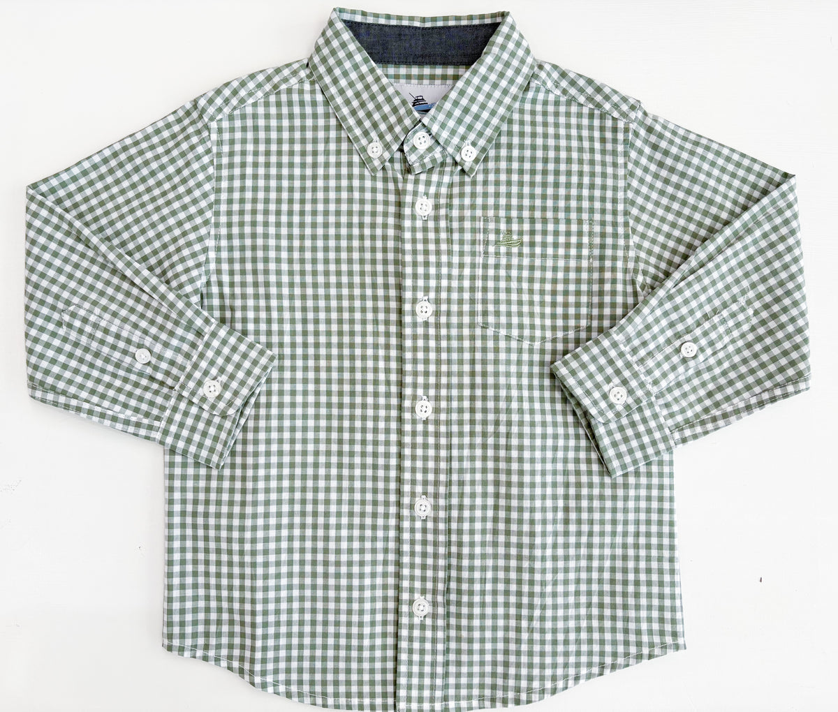 Olive Plaid LS Dress Shirt