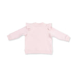 Veiled Pink Bows V-neck Ruffle Sweatshirt w/Legging