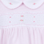 Anna Pink Stripe Smocked Footie