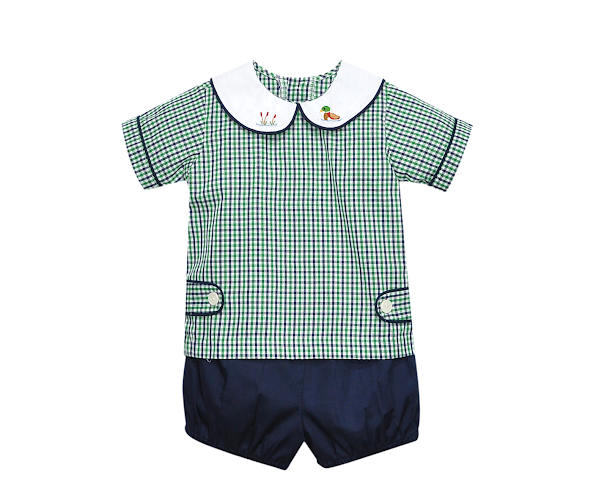 Ducks Navy Plaid Riley Short Set