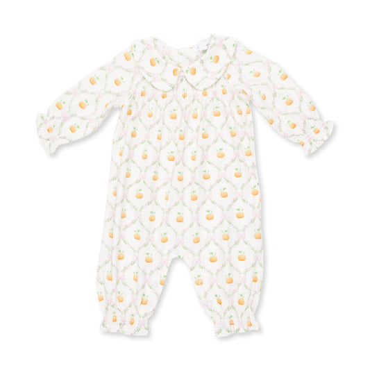 Pretty Pumpkin Trellis Smocked L/S Romper
