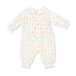 Pretty Pumpkin Trellis Smocked L/S Romper