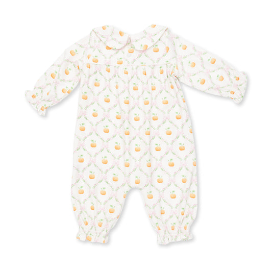 Pretty Pumpkin Trellis Smocked L/S Romper