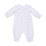 Anna Floral Stripe Smocked L/S Romper