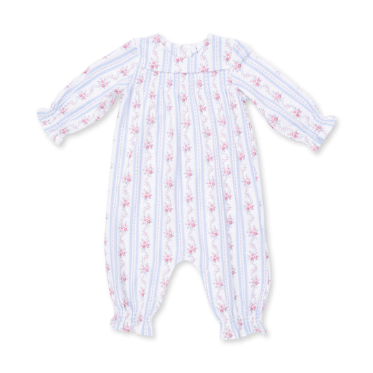Anna Floral Stripe Smocked L/S Romper