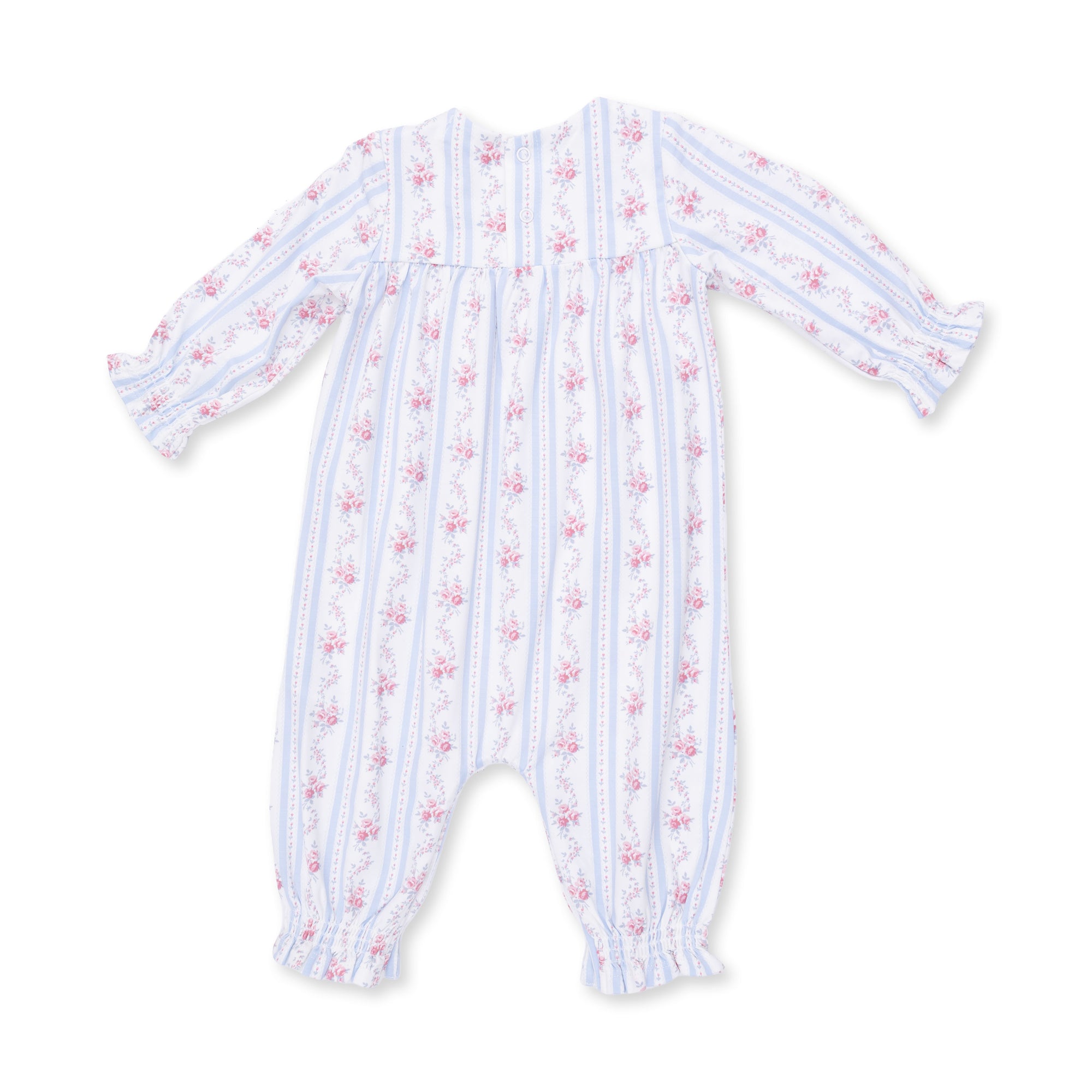 Anna Floral Stripe Smocked L/S Romper