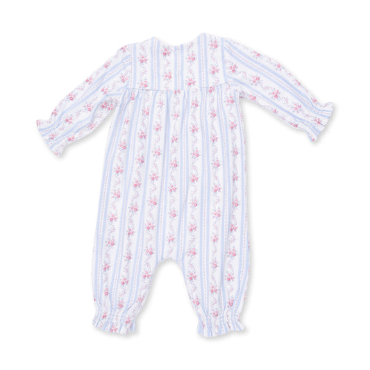 Anna Floral Stripe Smocked L/S Romper