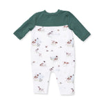 Pointer Pups and Duck Buddies Romper w/Contrast Sleeves