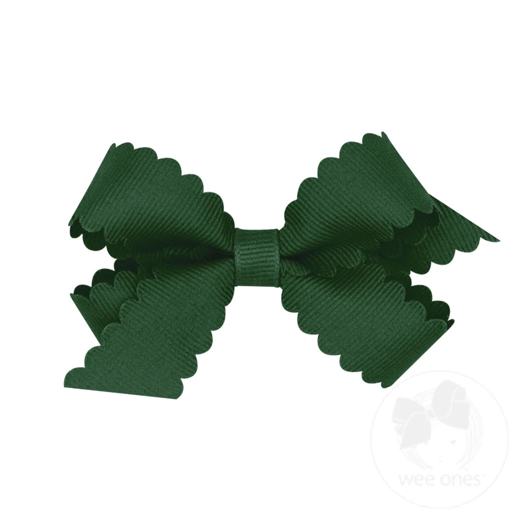 Mini Scallop Edge Grosgrain Bow