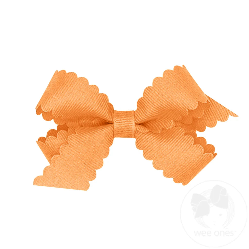 Mini Scallop Edge Grosgrain Bow