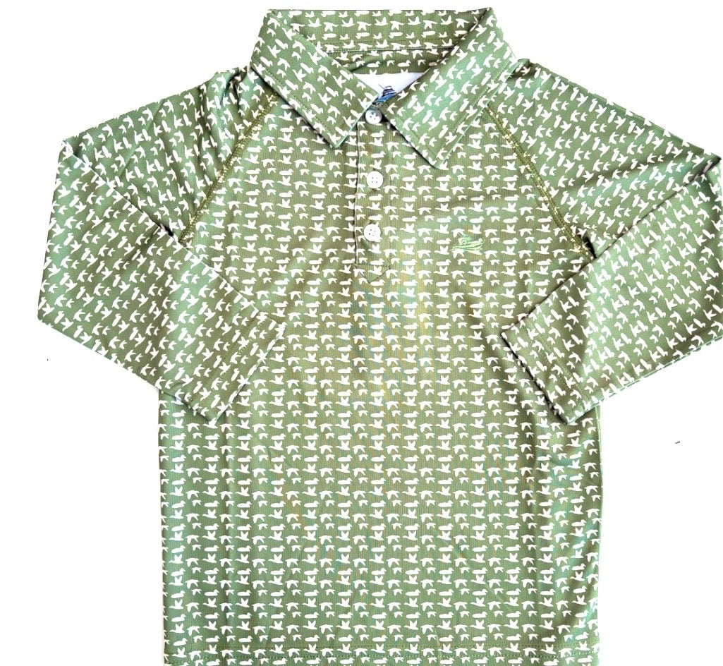 Ducks Olive/Beige LS Polo