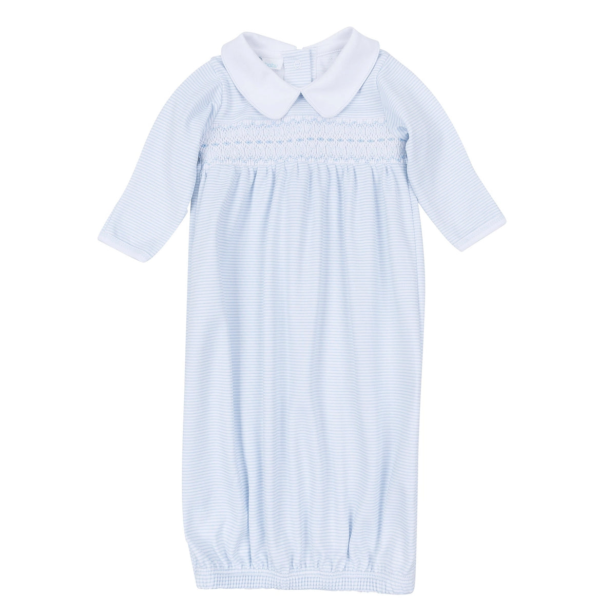 Benjamin Blue Stripe Smocked Gown