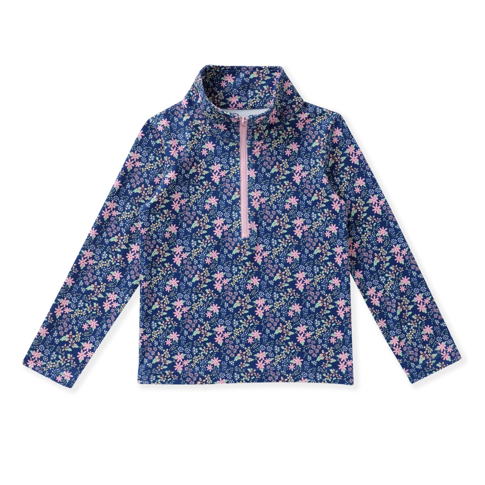 Navy Ditsy Floral Pull Over Top