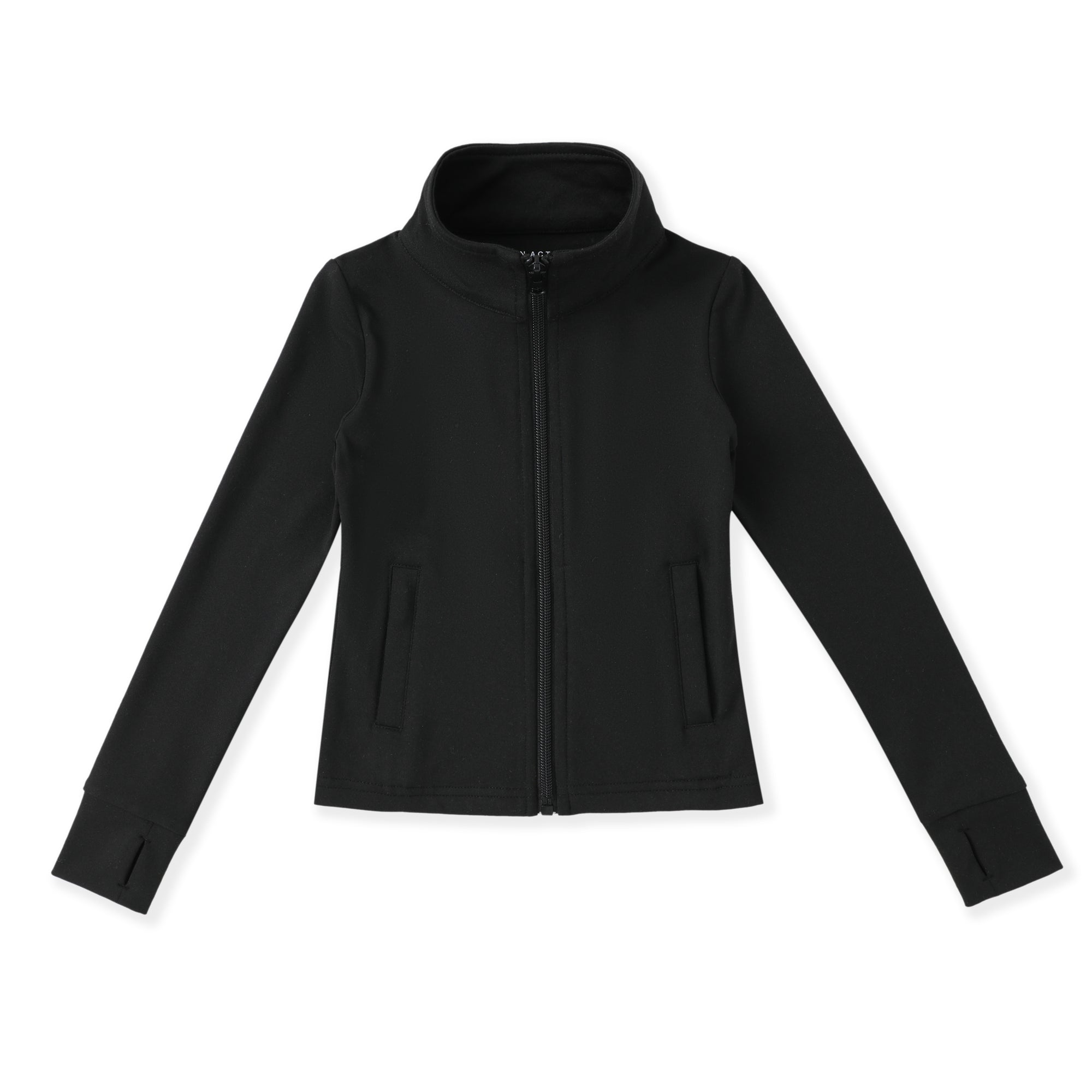 Black Active Jacket w/Finger Hole