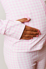 Pink Gingham Active Jacket w/Finger Hole