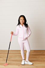 Pink Gingham Active Jacket w/Finger Hole