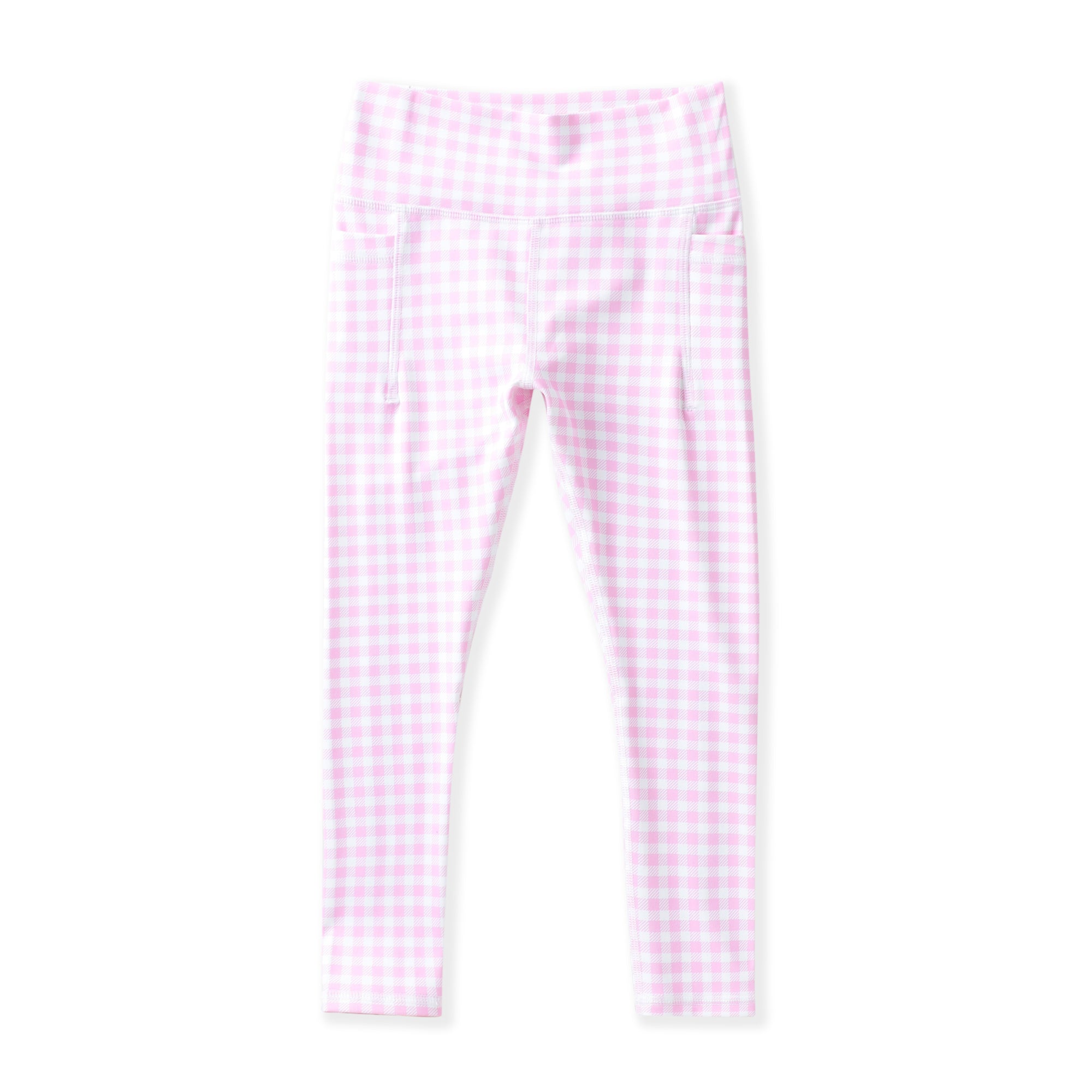 Pink Gingham Active Leggings