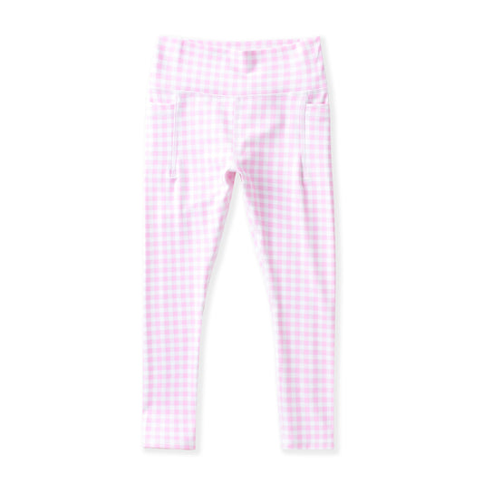 Pink Gingham Active Leggings