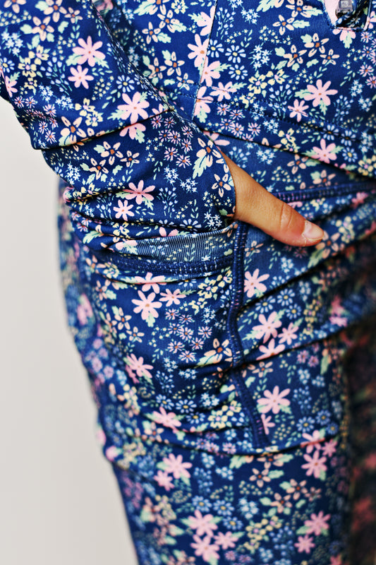 Navy Ditsy Floral Active Legging