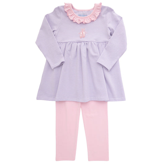Ballet Slipper Pant Set Purple Stripe