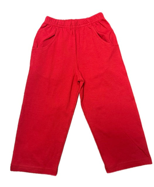 Deep Red Jersey Pants w/Front Pockets