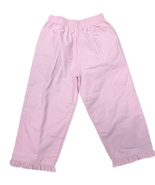 Lt Pink Corduroy Pants w/Ruffled Bottom