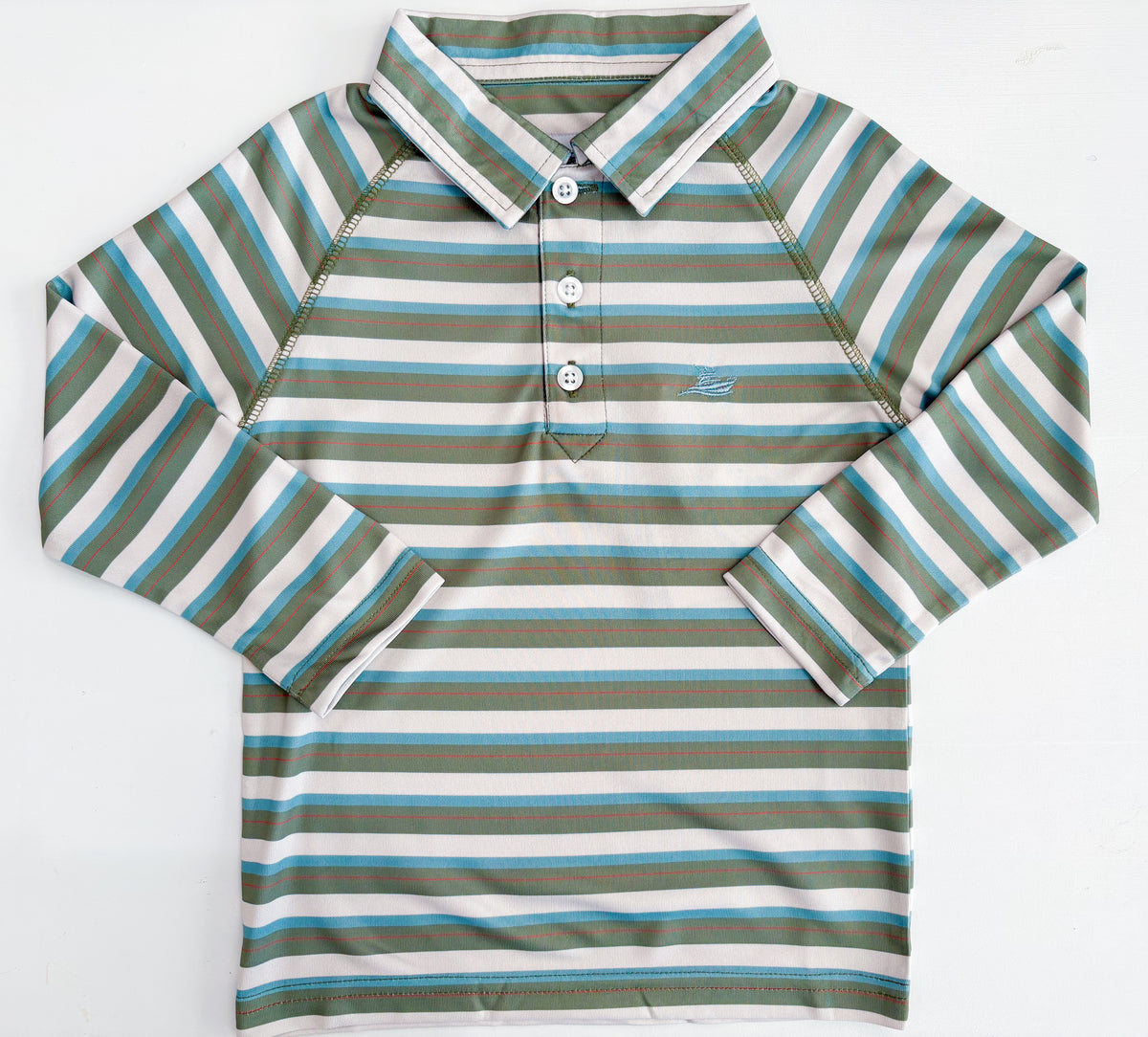 Cedar/Green/Pineapple LS Polo
