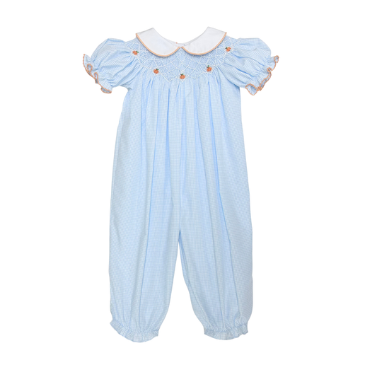 Pumpkin Lt Blue Mini Gingham Billie Bishop Bubble