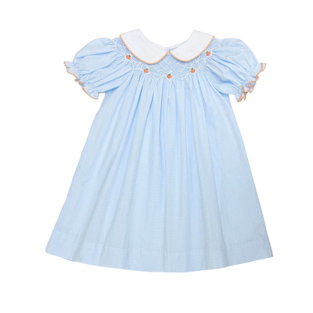 Pumpkin Lt Blue Mini Gingham Billie Bishop