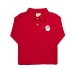 Santa Face Embroidered Polo w/Reversible Pant Set