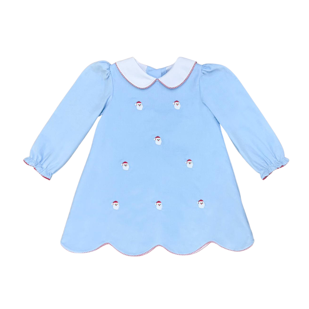 Santa Face Embroidered Kendall Dress