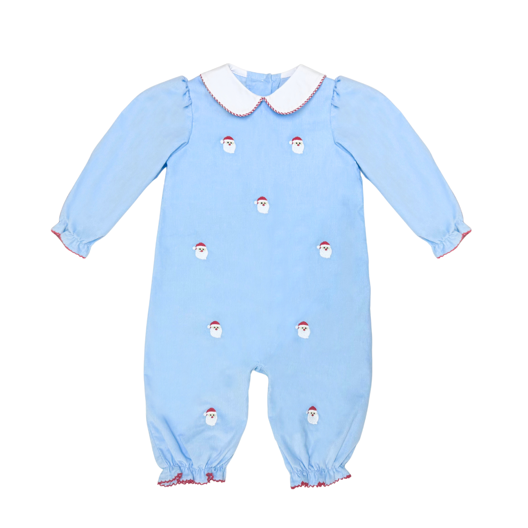 Santa Face Embroidered Louisa Long Bubble