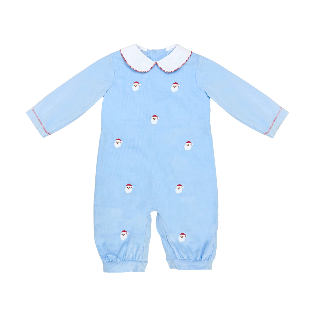 Santa Face Embroidered Oliver Long Bubble
