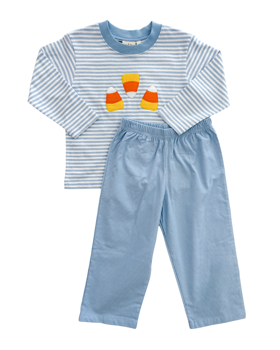 Candy Corn Blue Stripe Pant Set