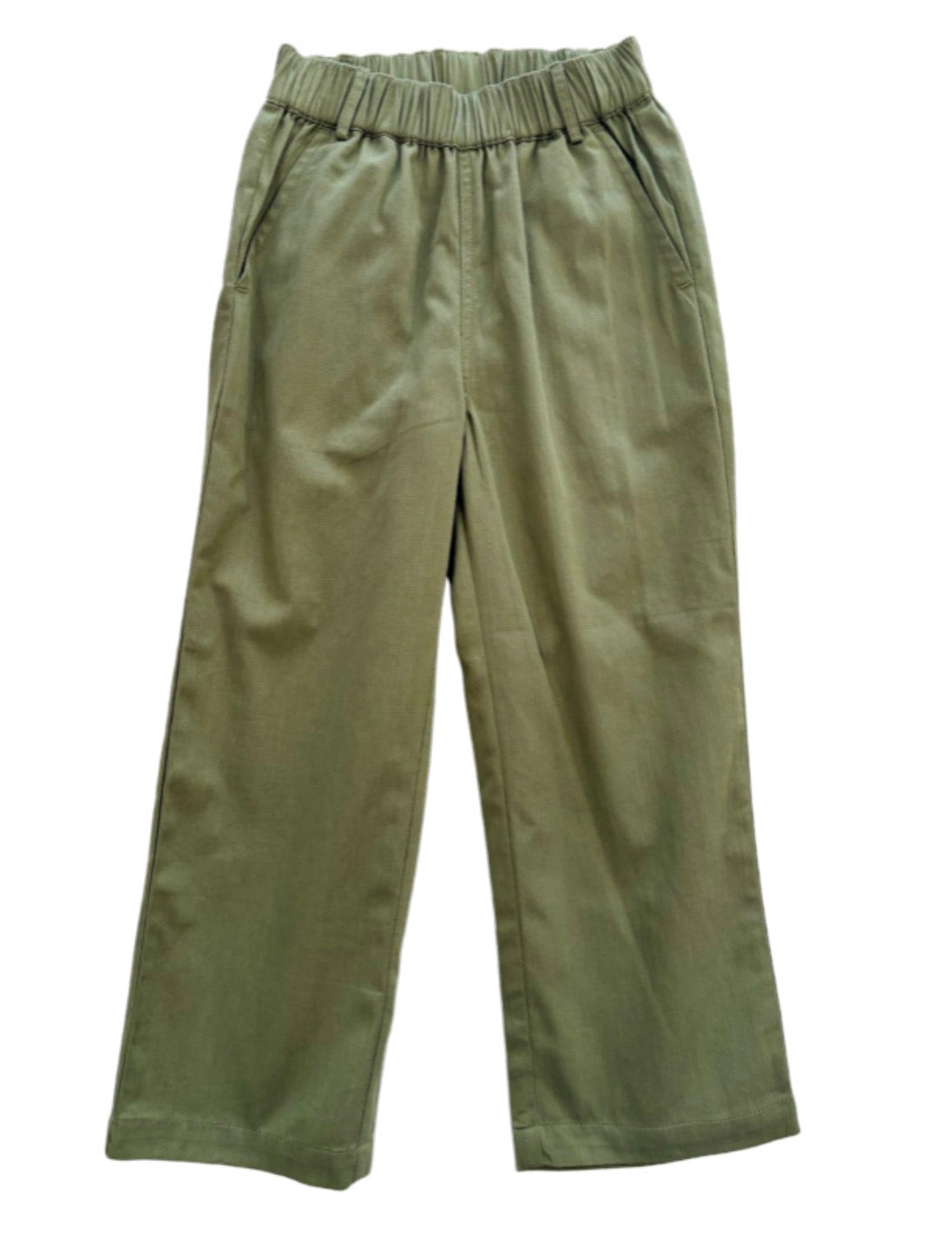 Oil Green Elastic Pants