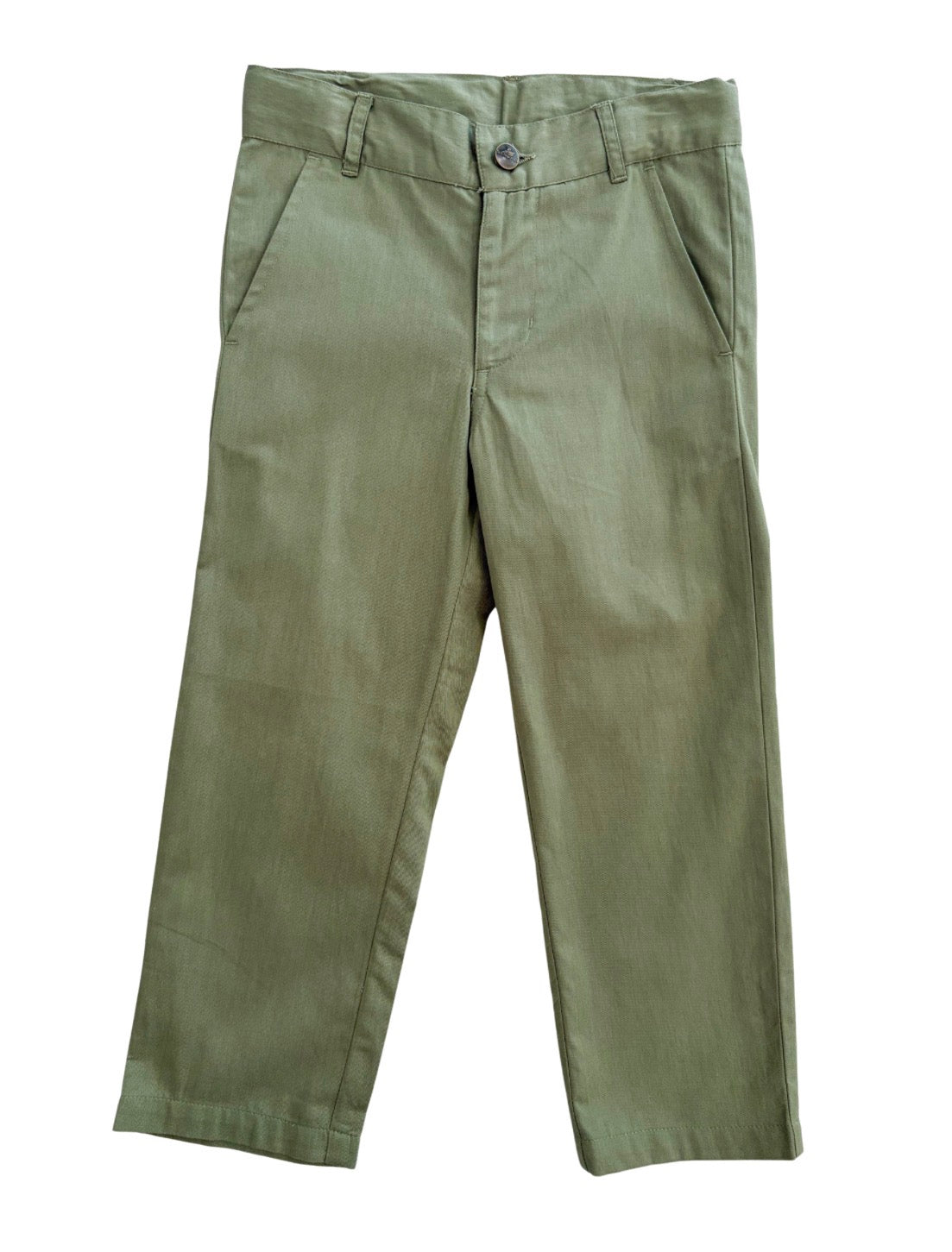 Oil Green Button Dress Pants