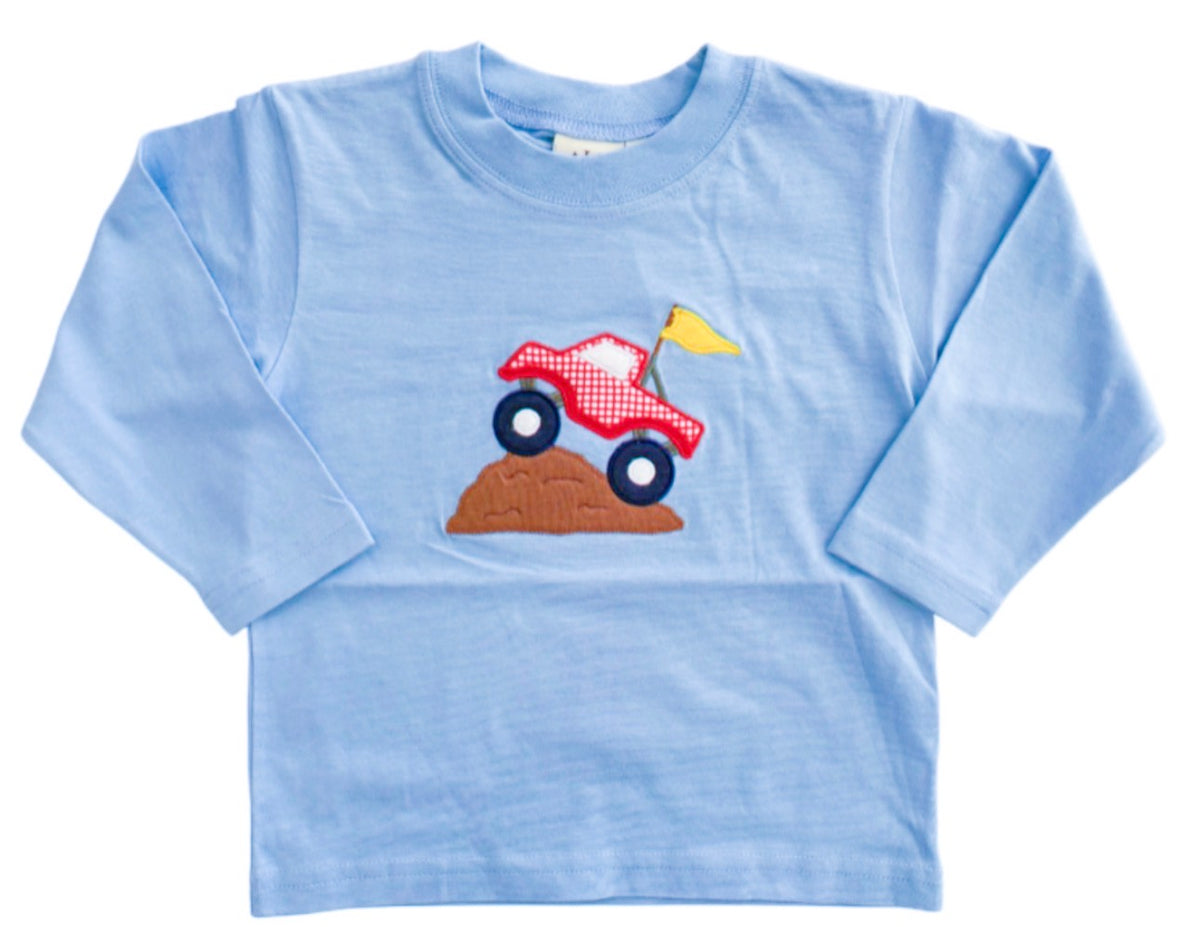 Truck Climbing Hill Blue L/S Tee