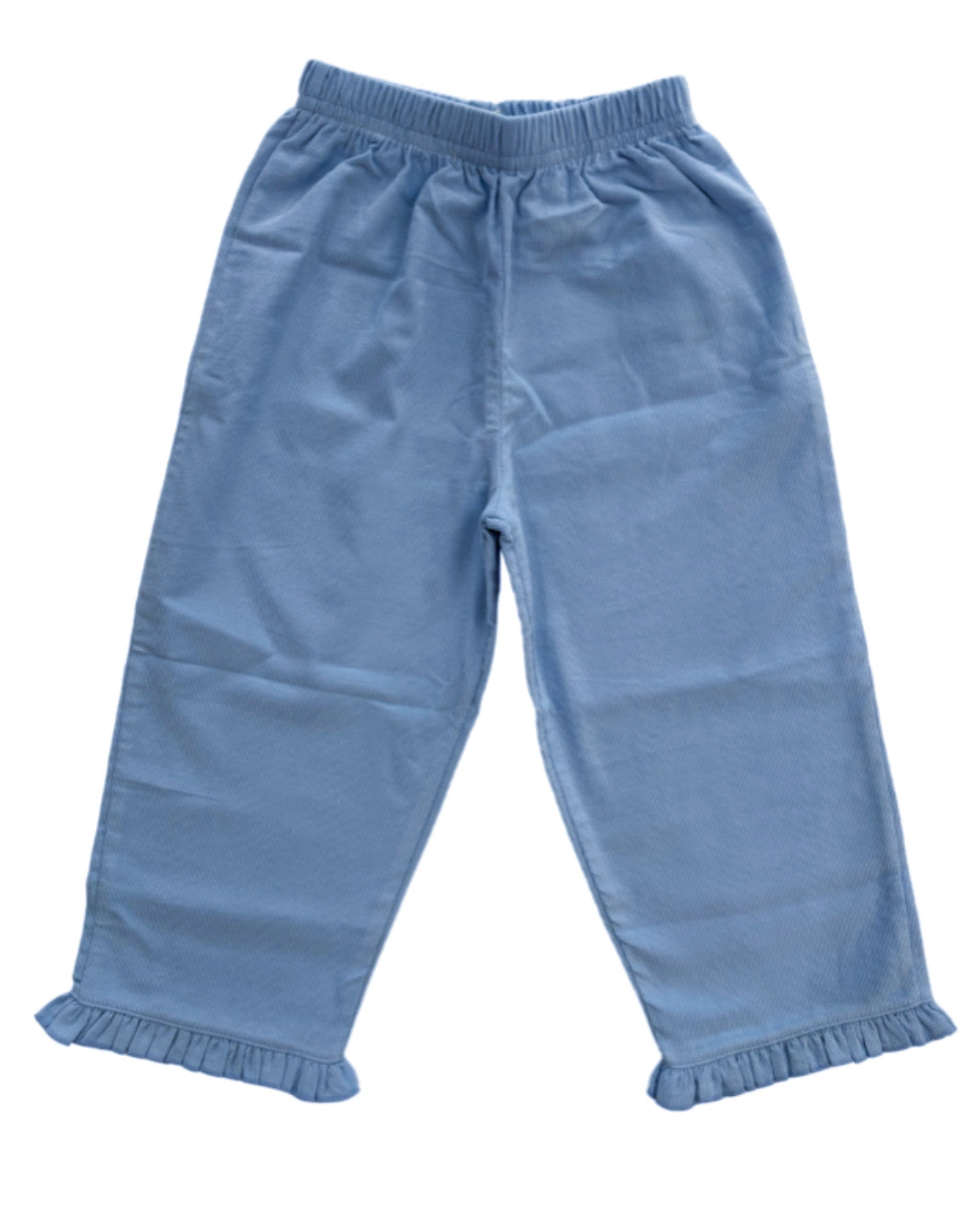 Sky Blue Corduroy Pant w/Ruffled Bottom