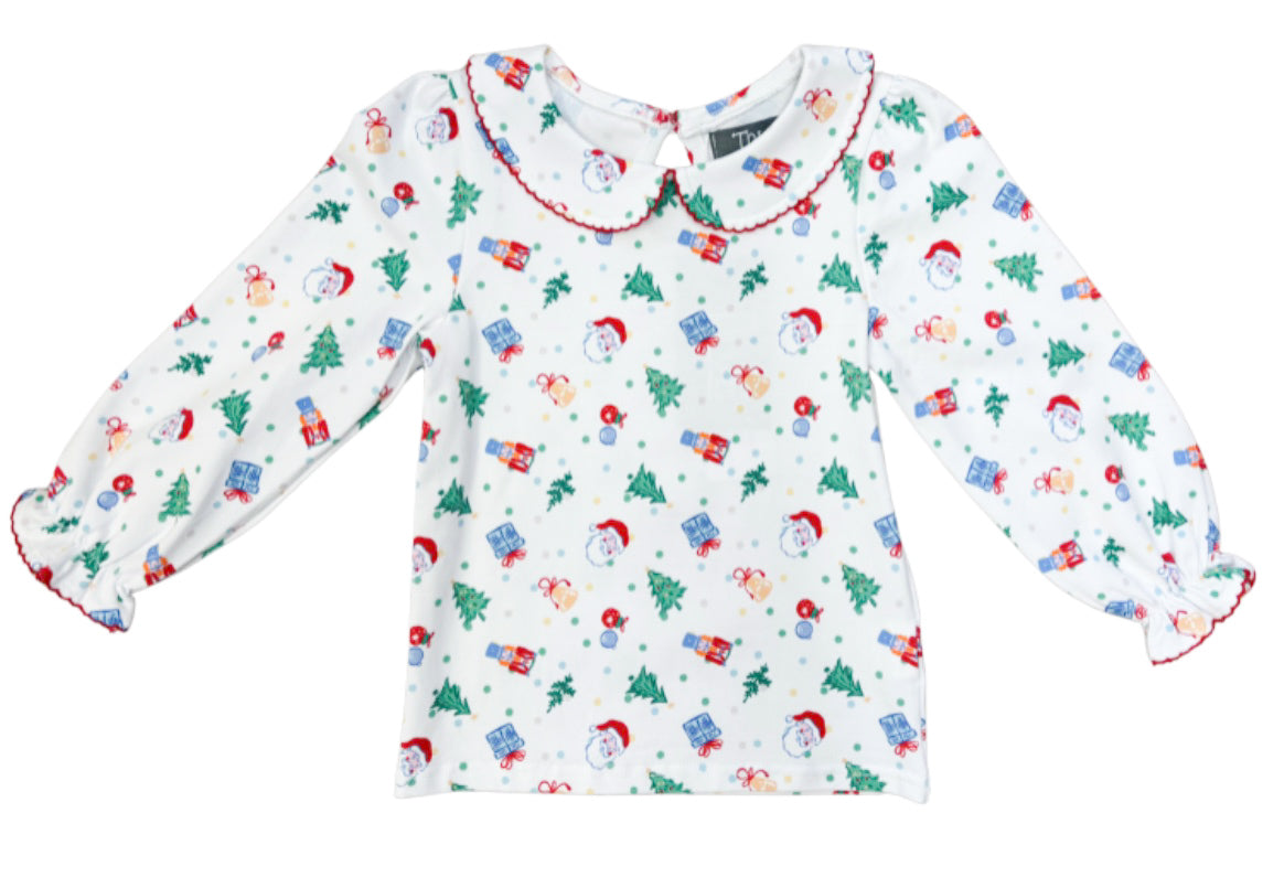 Christmas Cheer Peter Pan Collar Shirt
