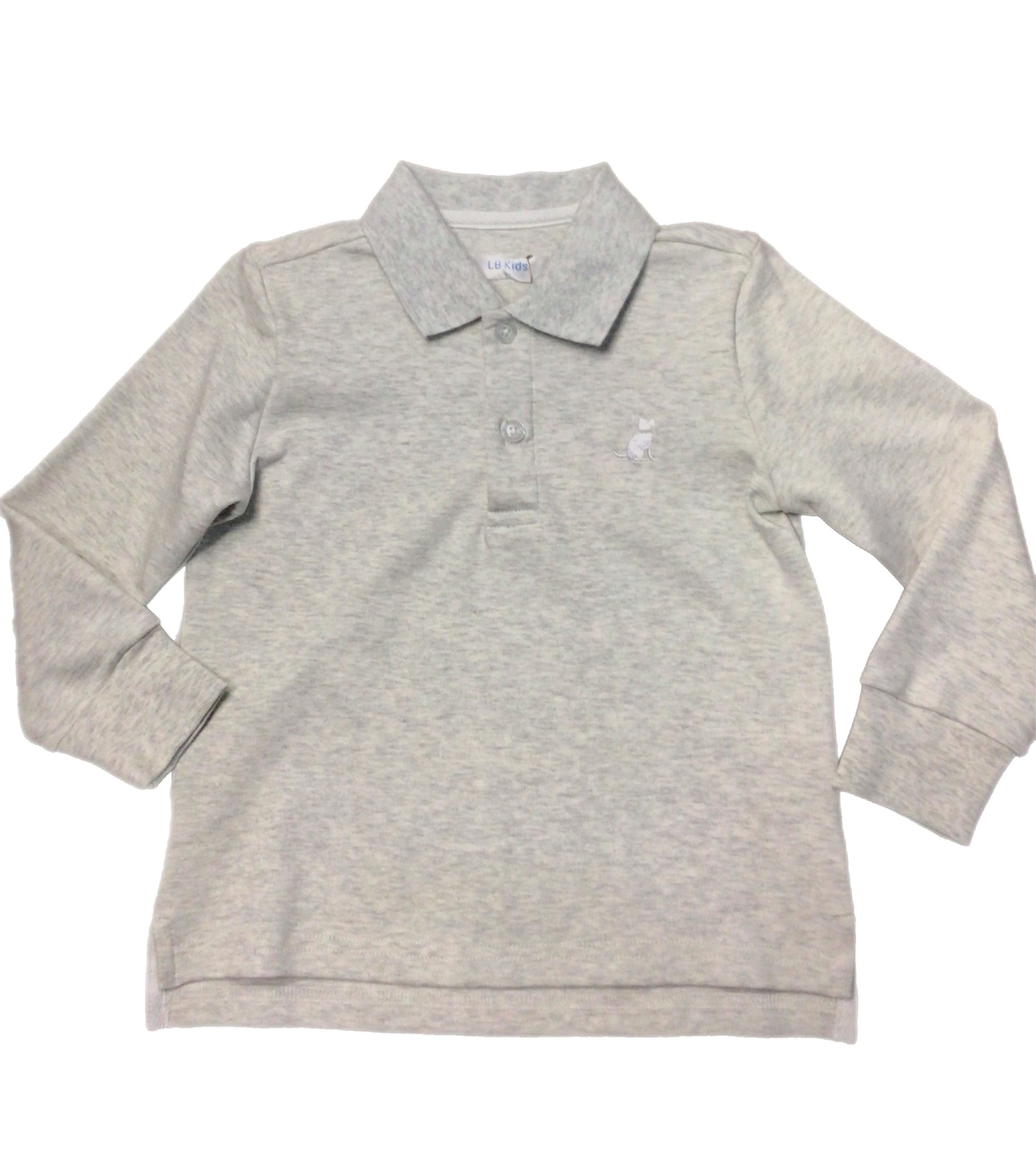 Heather Gray LS Polo Shirt