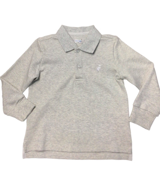 Heather Gray LS Polo Shirt