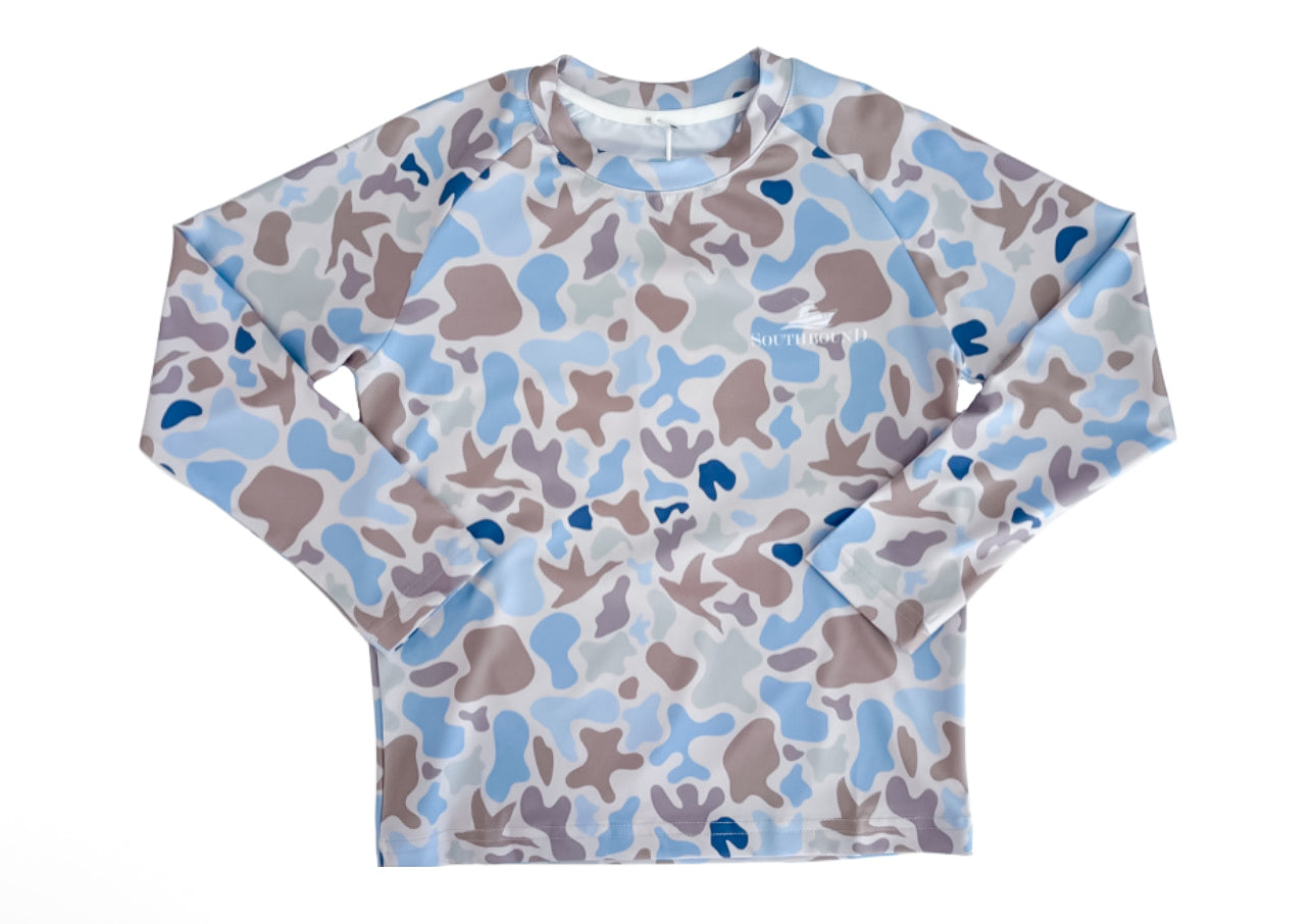 Blue Camo L/S Performance Tee