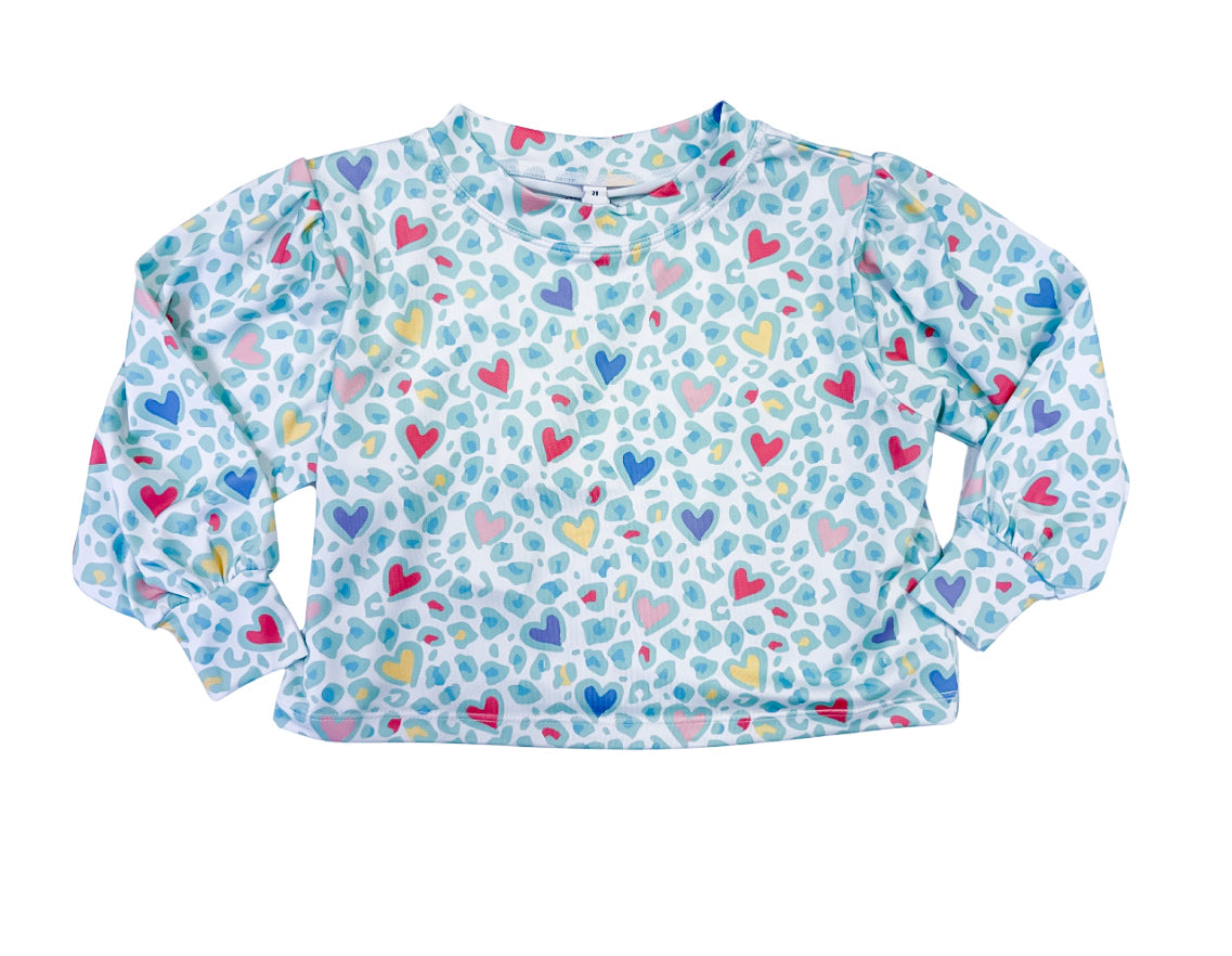 Hearts Puff Sleeve Top