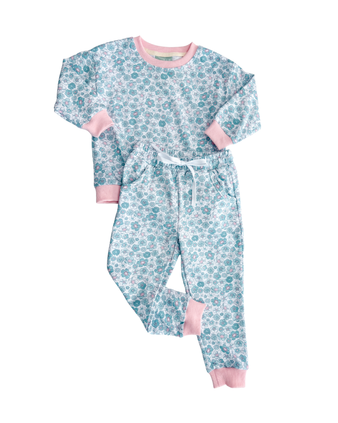 Ice Blue Floral Jogger Set
