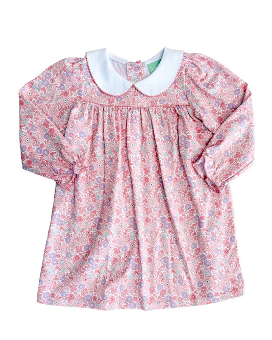 Mauve Floral Peter Pan Dress