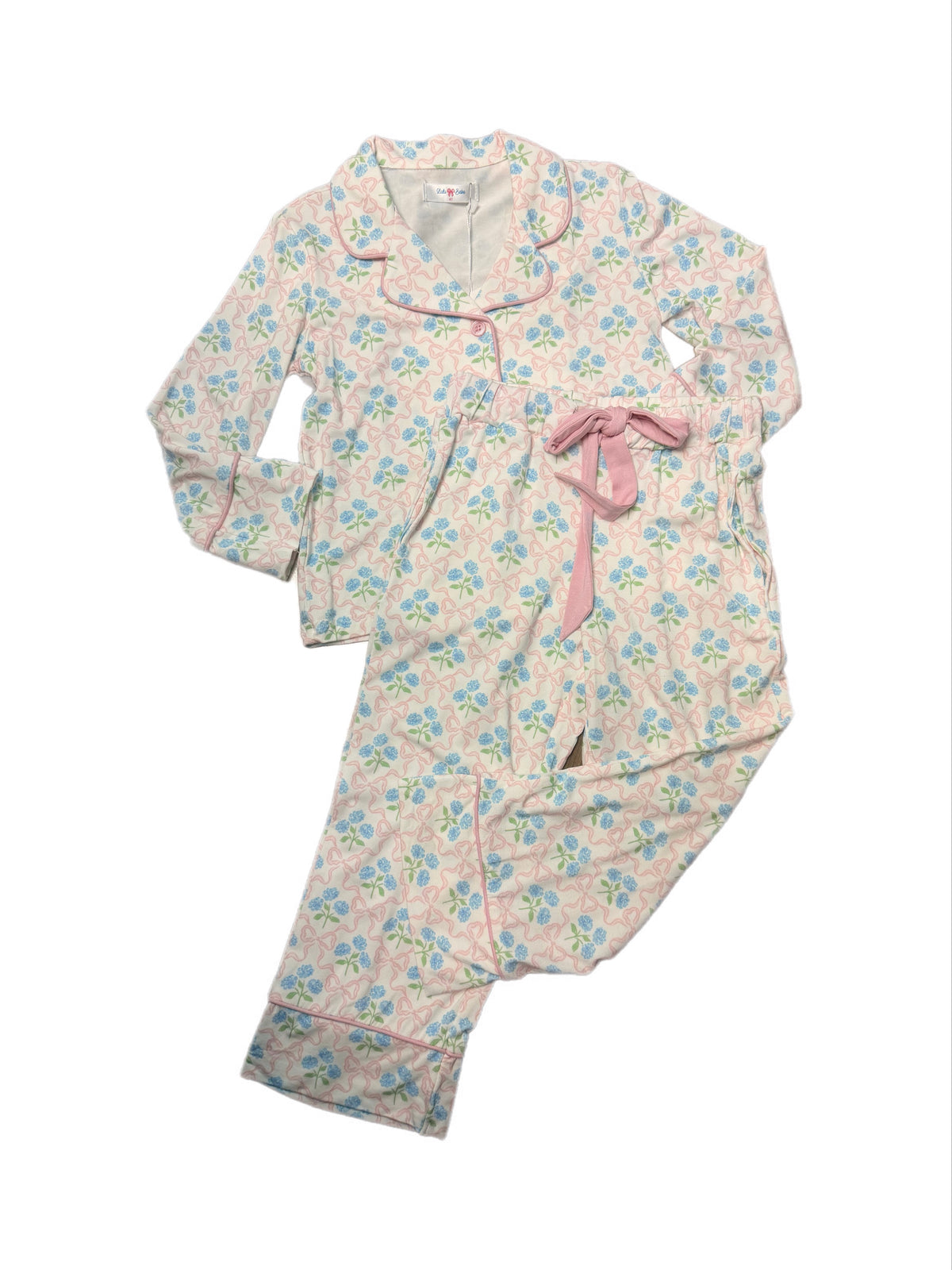 Floral Bows Viscose Button PJ Set