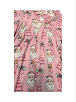 Santa Viscose Button Down PJs Light Pink